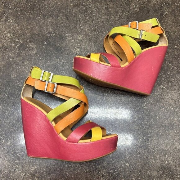 Kork-Ease Shoes - Kork-ease hailey wedge double straps Funky Artsy adjustable platforms size 8